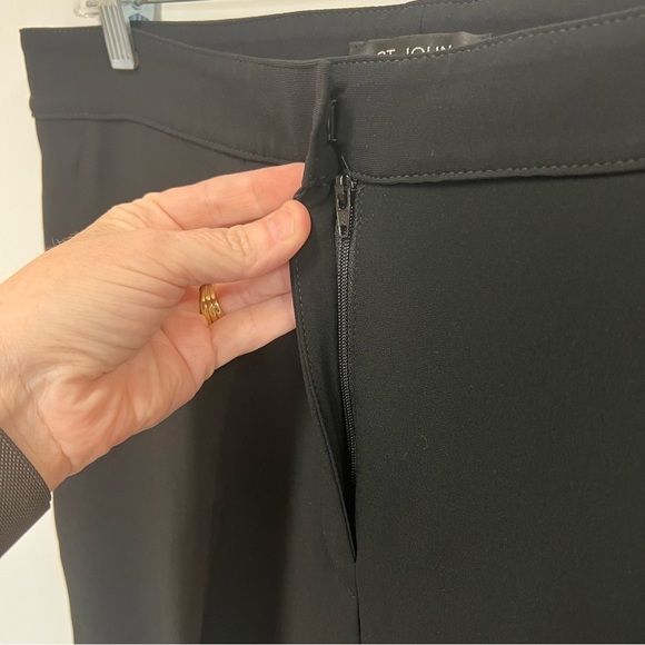 St. John Emma Cropped Black Dress Pants Trousers size 10 - Picture 5 of 14